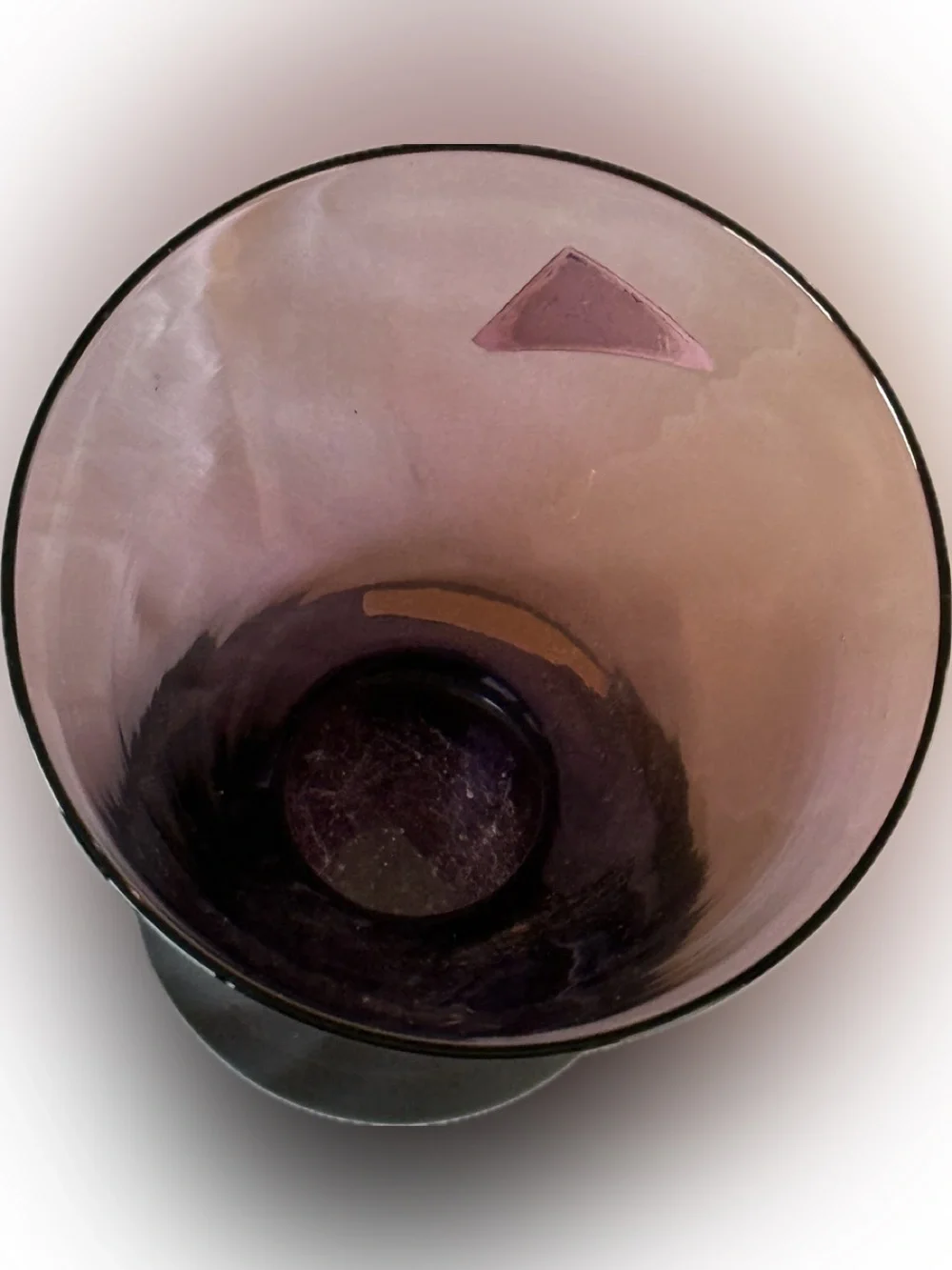 MCM Morgantown Glass Amethyst Brandy/Slant Glass With Original Labels.